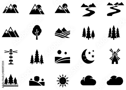 set of camping icons