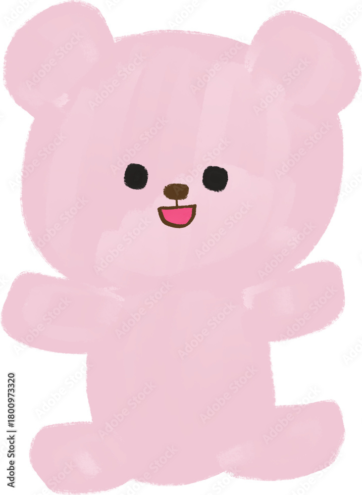 Obraz premium Pastel Teddy Bear Illustration – Character Clipart for Kids Content and Creative Projects (PNG Transparent)