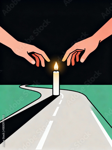 Vector Art 18 - Hands Over Road