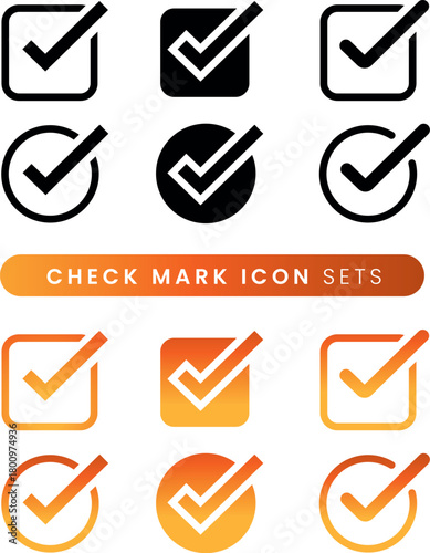 check mark icon sets vector template
