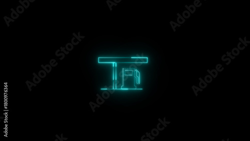 Fuel dispenser icon, gas station pump in black Background