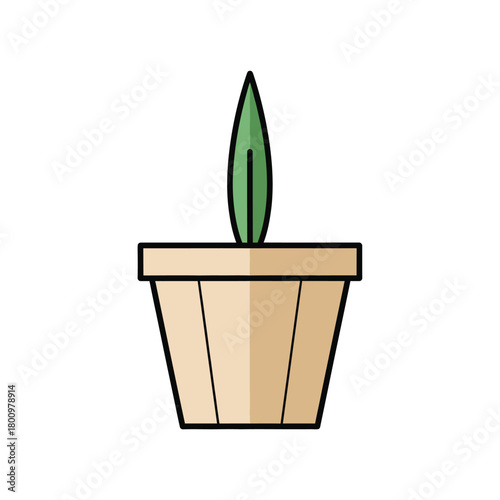 Plant in a Pot Illustration Minimalist Design for Gardening Enthusiasts
