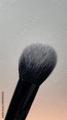 Brush Make Up With Cream Foundation Texture Footage Video Micro Lens Details For Advertising Content