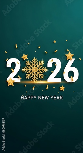 Golden Snowflake Stars Confetti Year Celebration new year