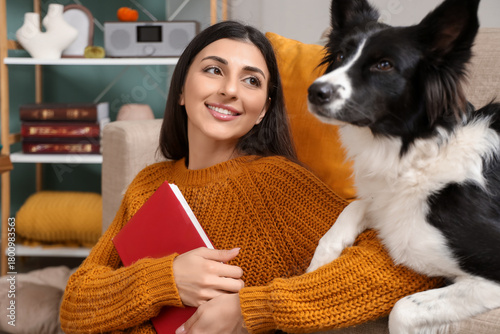 Young woman with book and c...