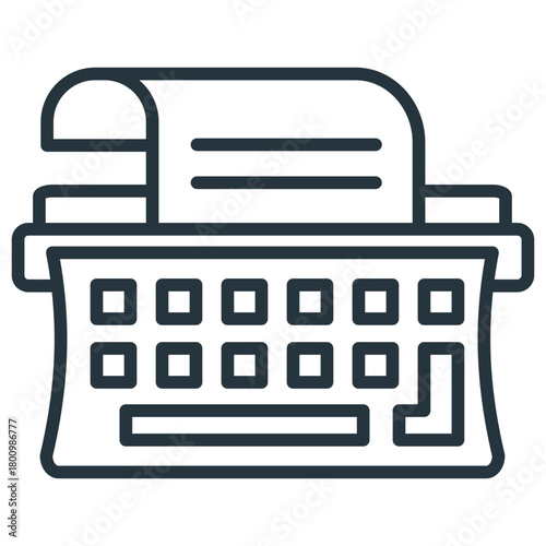 Typewriter Outline Icon