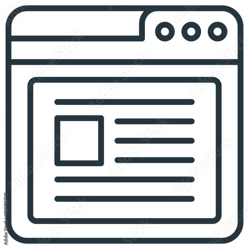 Online Blogging Outline Icon