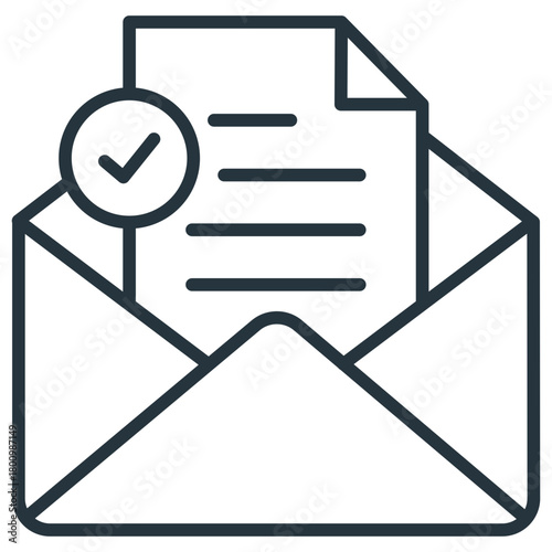 Opened Email Outline Icon