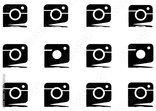 set of icons of cameras