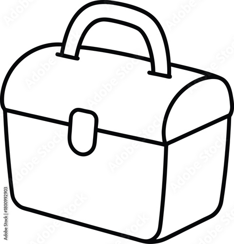 Kid Friendly Lunchbox Line Art Transparent Background