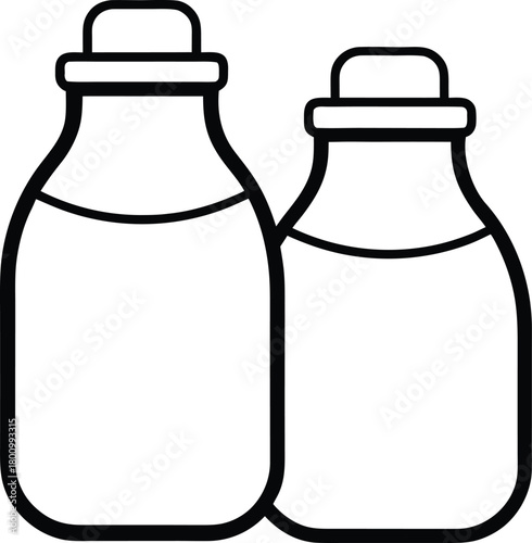 Kombucha Brewing Jars Line Art Transparent Background