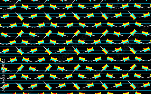 Push pin seamless pattern. Thumbtack seamless pattern background. Colorful push pin pattern background. Push pin icon pattern. Vibrant push pin illustration background.