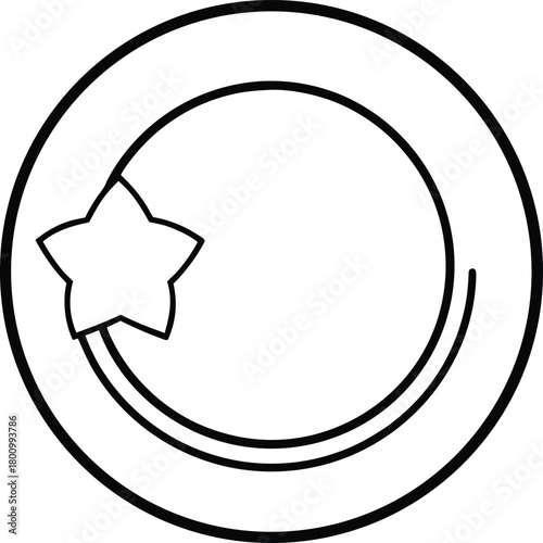 Michelin Star Plating Design Line Art Transparent Background