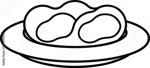 Oyster bar platter line art transparent background