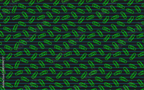 Paper clip pattern. Paper clips seamless pattern background. Cute paper clips vector design.
Education and office supplies pattern. Paper clips pattern on lined notebook background.
