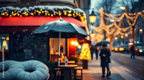 illustrated winter street corner scene