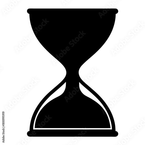 A Black and White Image of an Hourglass Depicting Time Passing