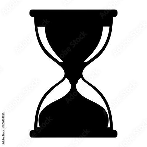 Silhouette of an Hourglass Showing the Passage of Time with Sand Running Through
