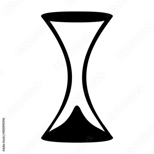 Minimalist hourglass symbol representing the passage of time in black and white