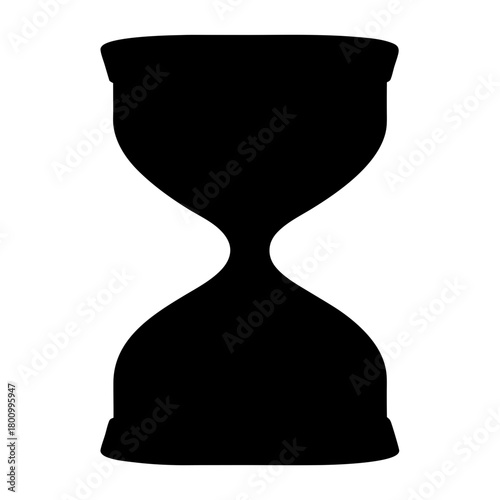Black hourglass silhouette on a white background representing the passage of time