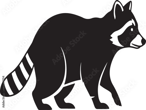 Black and white vector illustration of a wild wolf head silhouette with a drawing of a predator mammal