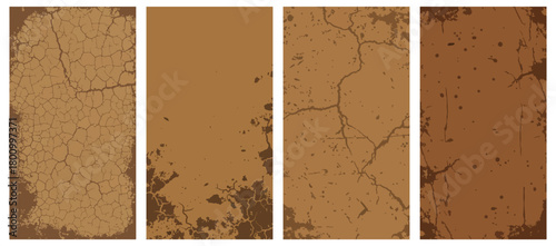 Set of grunge texture background in brown color for design element and overlay effect usage