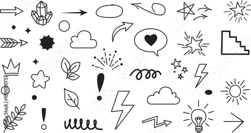 Set of Hand Drawn Doodle Elements