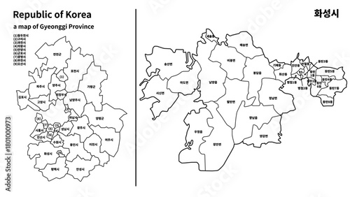 경기도 화성시 지도 / Hwaseong City Map, Gyeonggi-do, South Korea