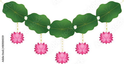 Lotus Garland Hanging Decoration with Leaves 2115