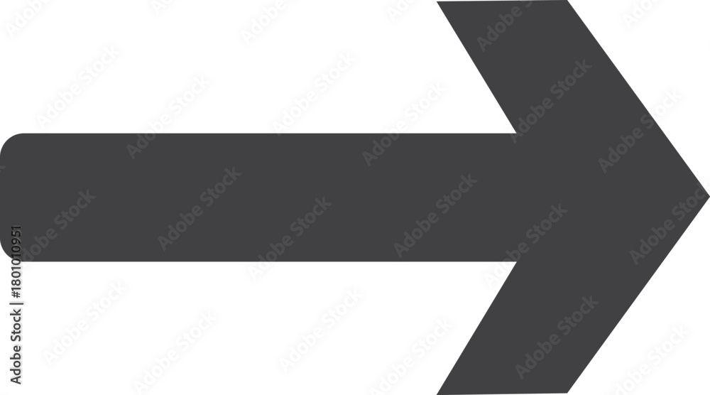 Fototapeta premium A simple, solid, right-pointing arrow icon, suitable for indicating direction or progress.