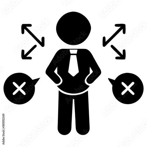 CEO Standing with Crossed Arms Silhouette