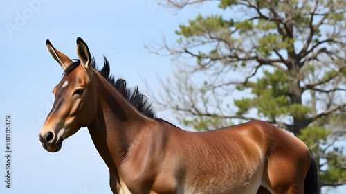 Equus asinus, jovem burro castanho