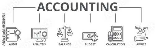 Accounting banner web icon vector illustration concept