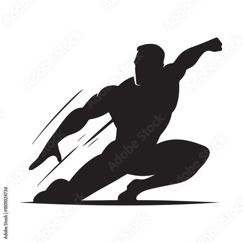 superhero city pose vector silhouette clip art logo design illustration
