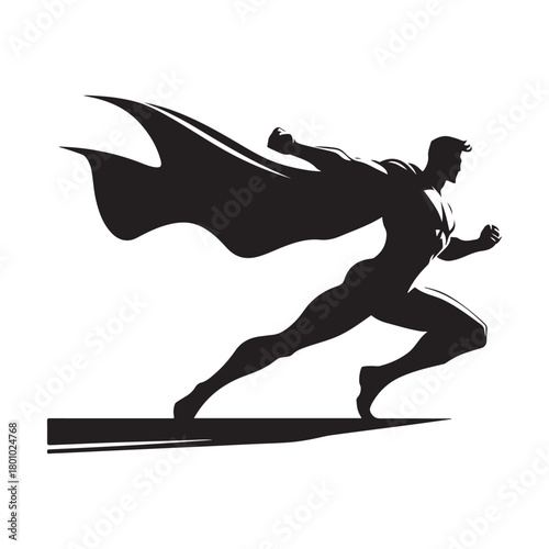 superhero city pose vector silhouette clip art logo design illustration