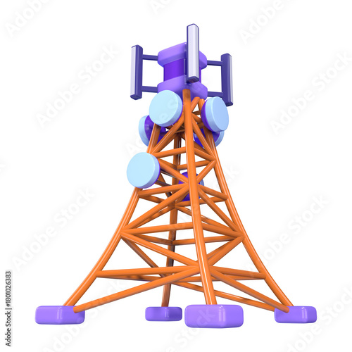 Cell Tower 3D Illustration Icon