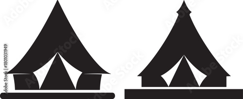 Two distinctive tent silhouettes