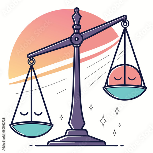 Balance between mind and body isolated on