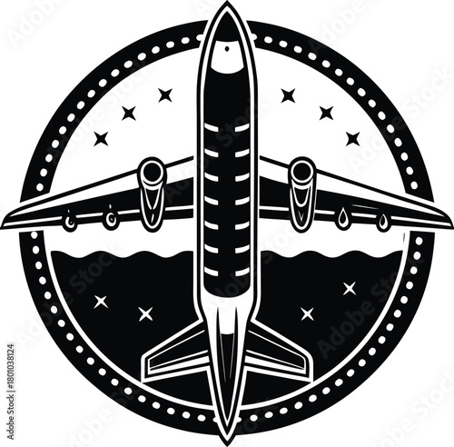 Black airplanes top view. Military jet fighter silhouette icons Strategic Military Power Modern Fighter Jet Soaring in Black Illustration	
