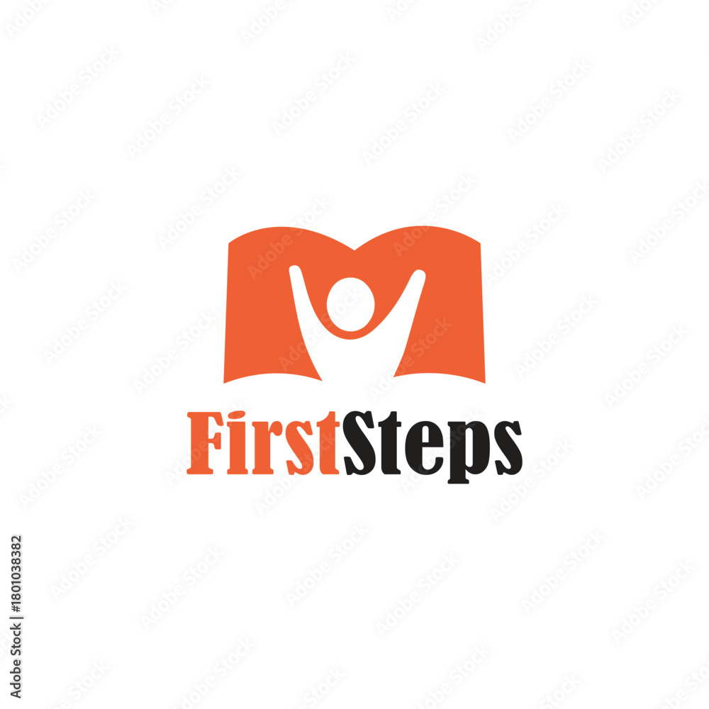 Obraz premium First Steps Logo Vector Simple People