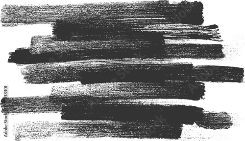 Dark grey brush strokes textured background on white abstract black