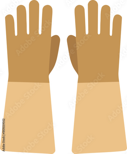 Tan protective work gloves pair