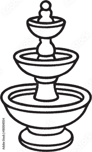 Three tier courtyard fountain