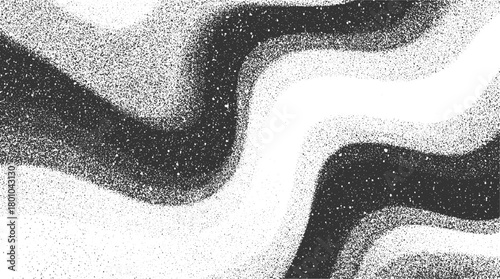 Abstract grainy texture with dark gray and white wavy bands background noise