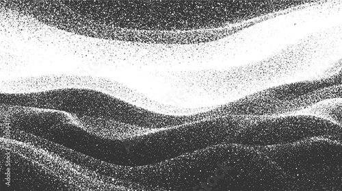 Black and white abstract textured background with grainy sand dunes vector
