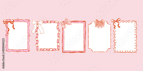 Christmas Frames Collection Vector, Whimsical Christmas Border Doodle, Cute Hand Drawn Borders Design Vector