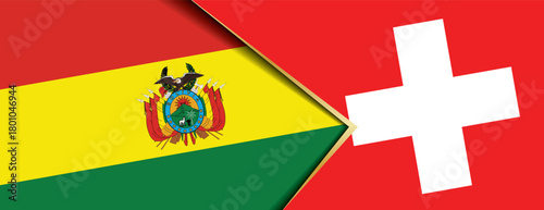 Bolivia and Switzerland flags overlapping illustrate international diplomatic relations