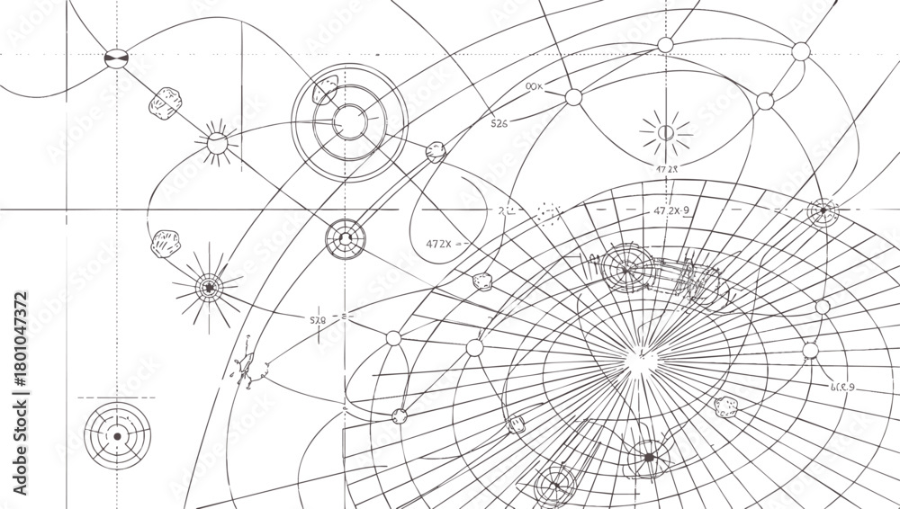 Obraz premium Abstract Futuristic Blueprint and Technology Grid Vector