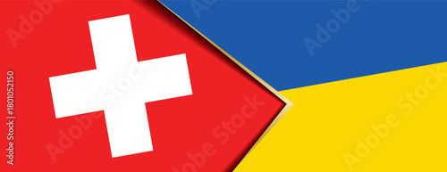 Switzerland and Ukraine flags create a visual of diplomatic ties and cooperation