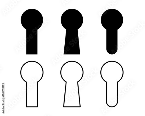 vector Keyhole icons set clipart isolated on transparent background. 